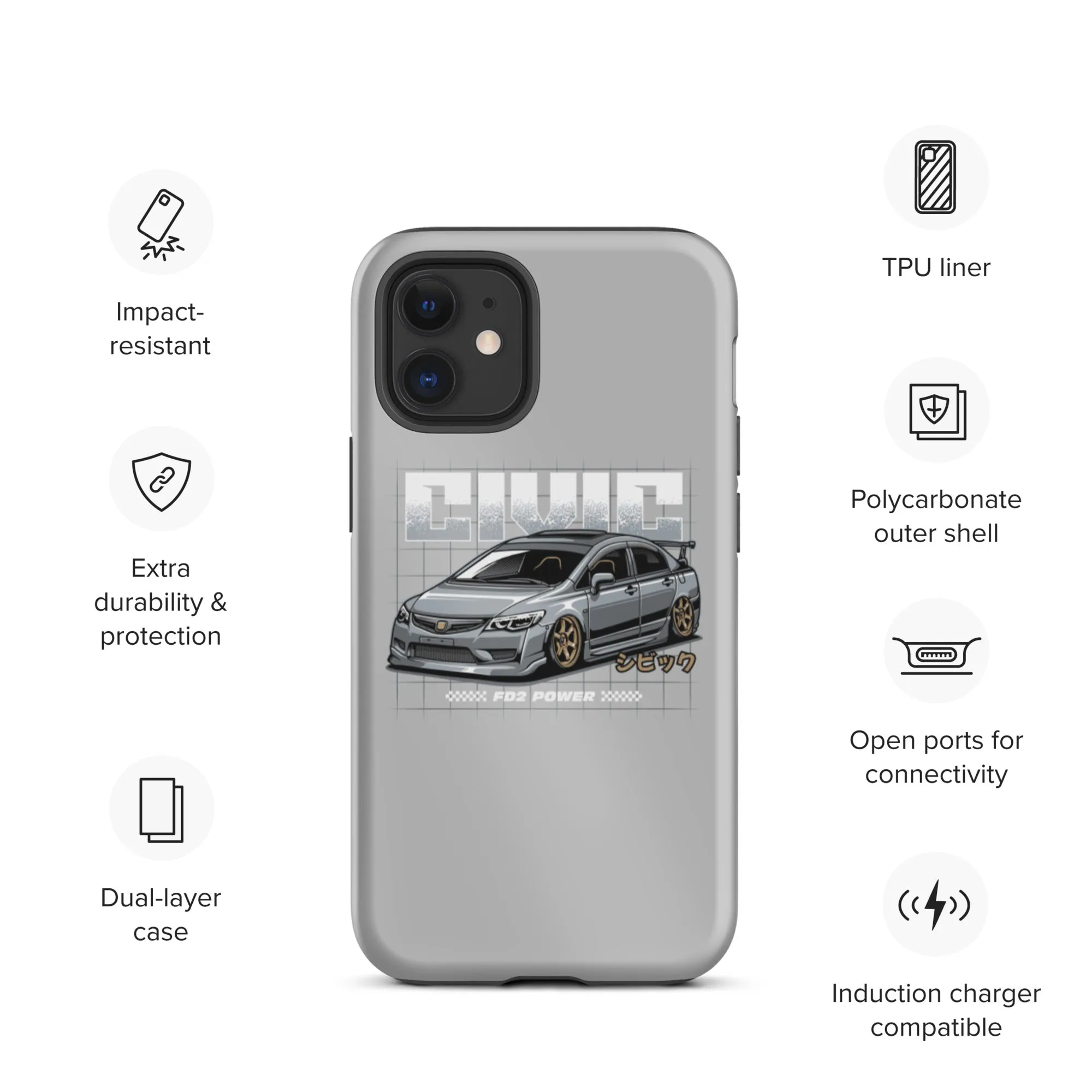 Civic FD Premium Car Culture iPhone Case