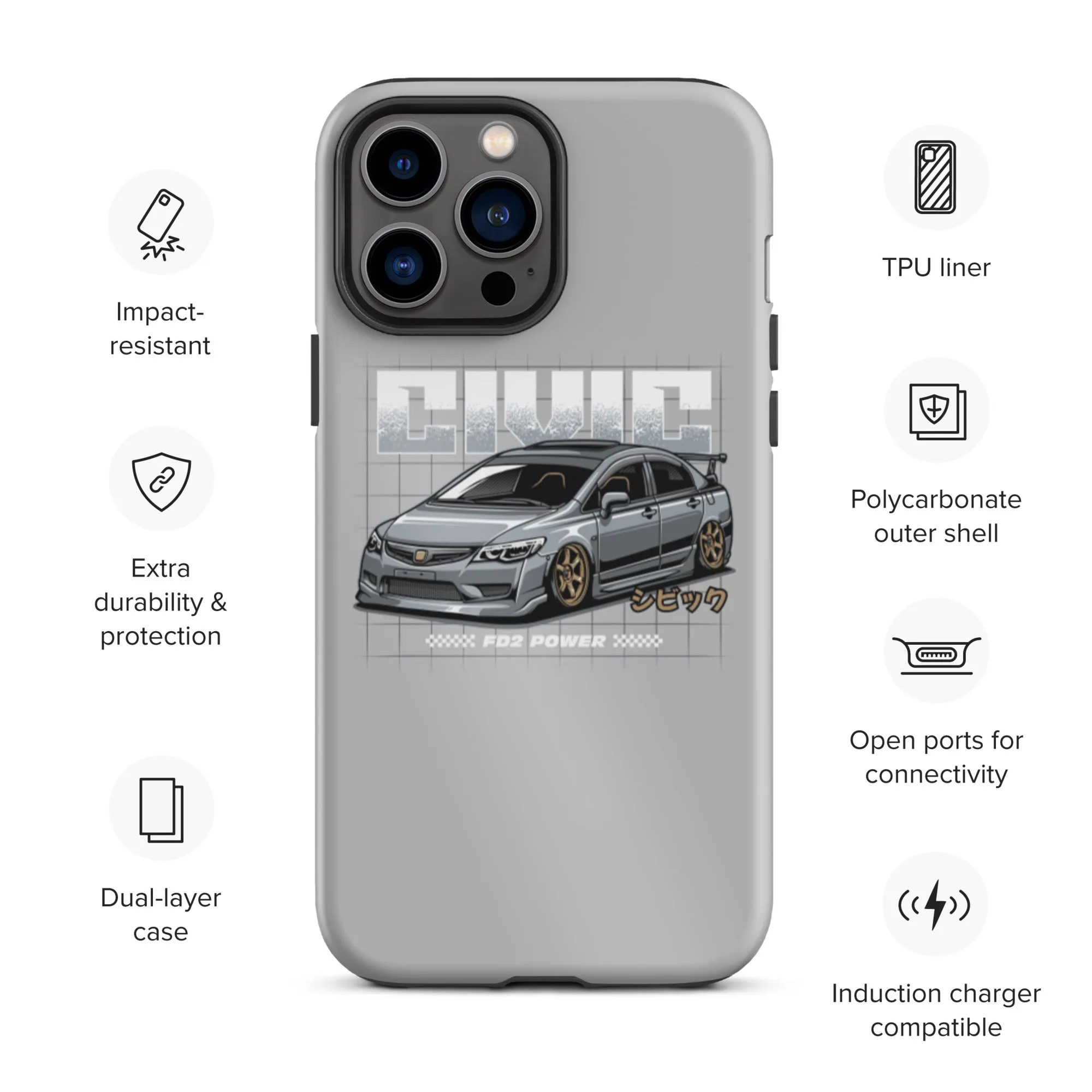 Civic FD Premium Car Culture iPhone Case