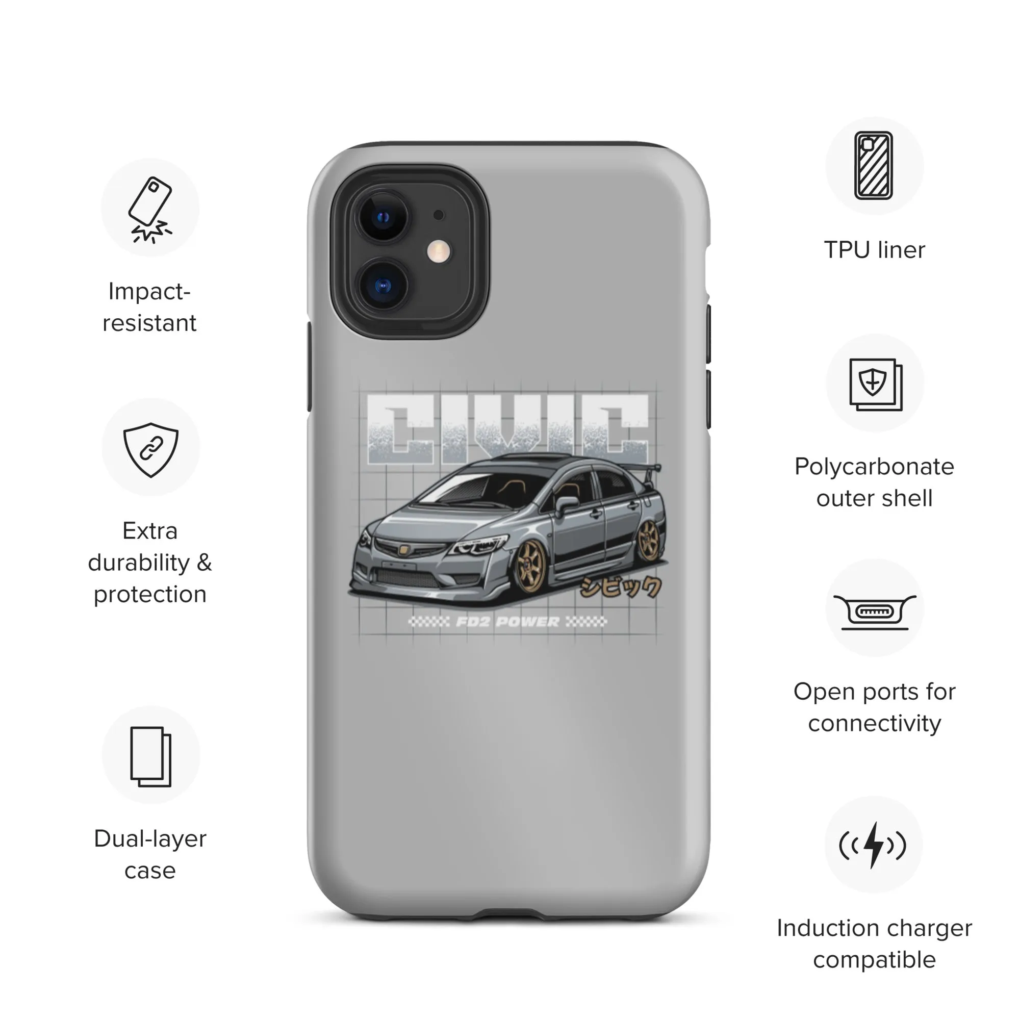 Civic FD Premium Car Culture iPhone Case