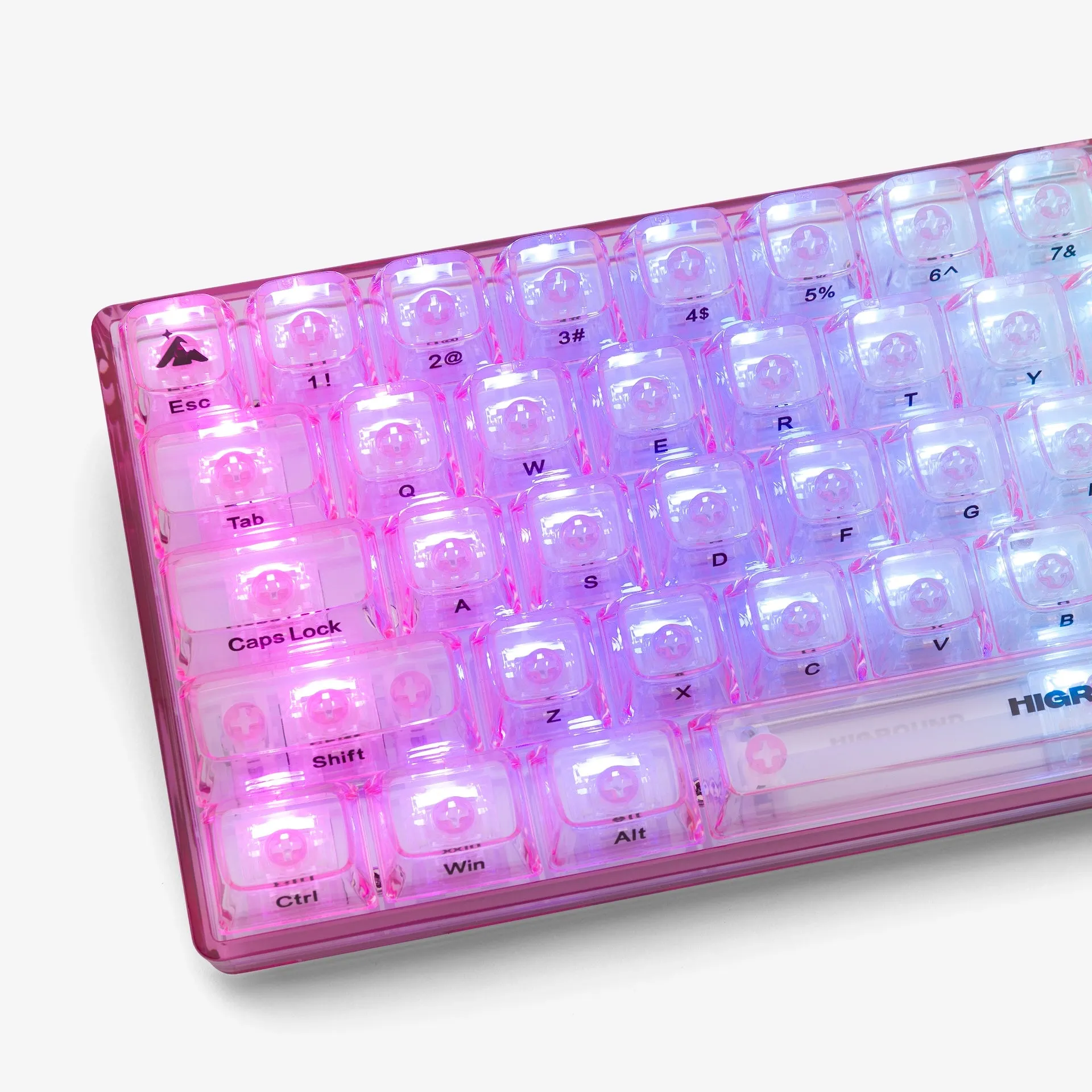 CLEAR ROSE QUARTZ Base 65 Keyboard (Silent Glacier Switch)