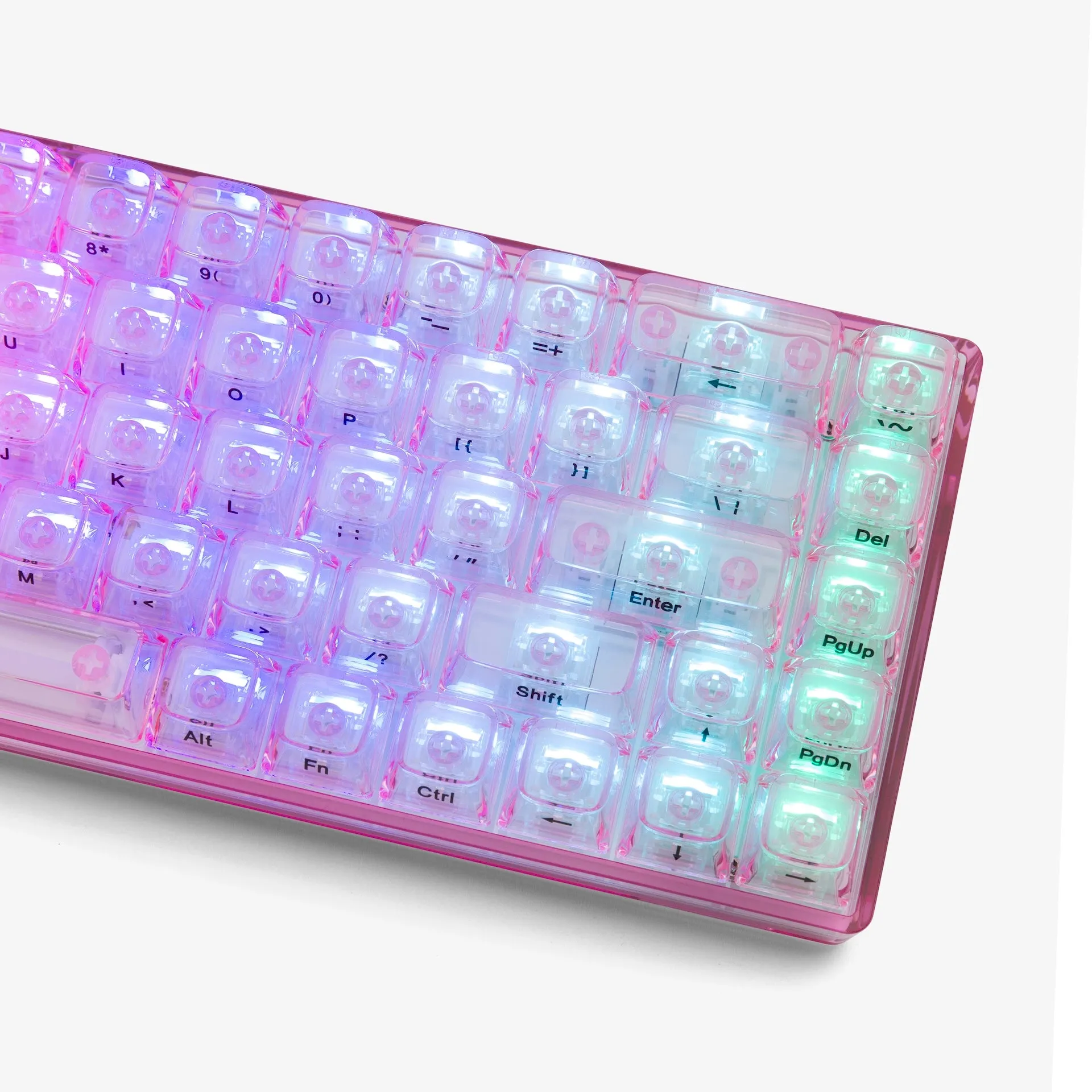 CLEAR ROSE QUARTZ Base 65 Keyboard (Silent Glacier Switch)