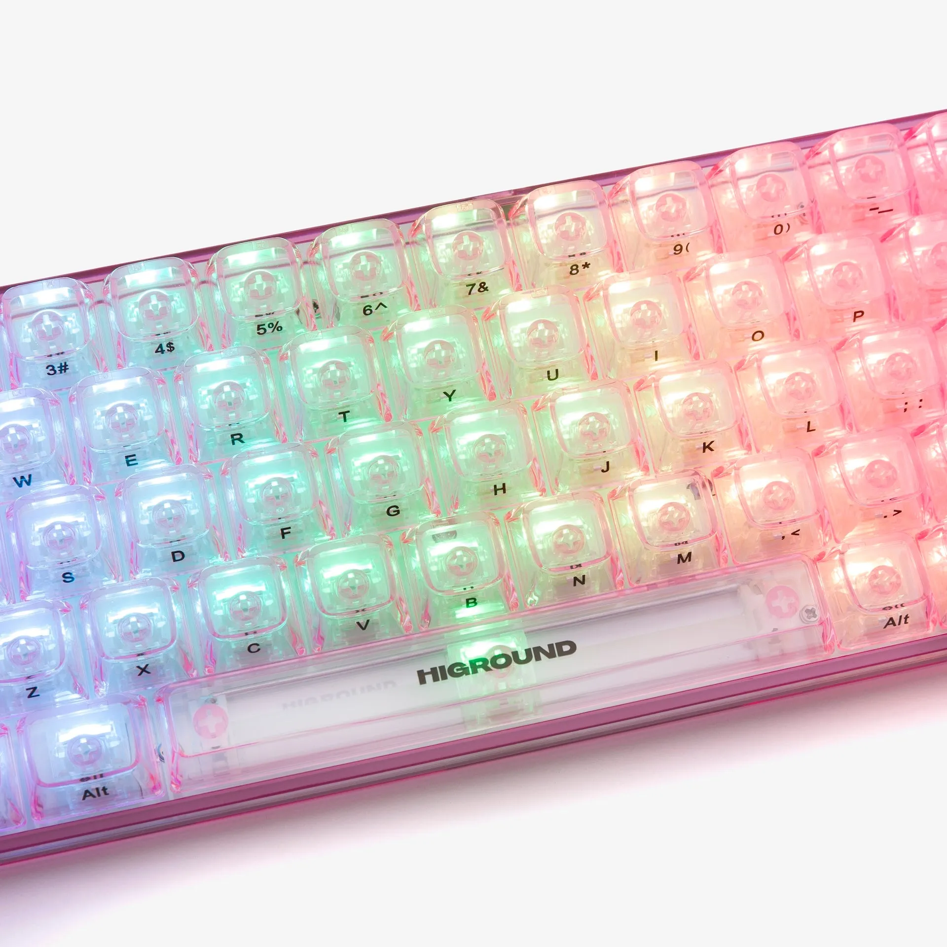 CLEAR ROSE QUARTZ Base 65 Keyboard (Silent Glacier Switch)