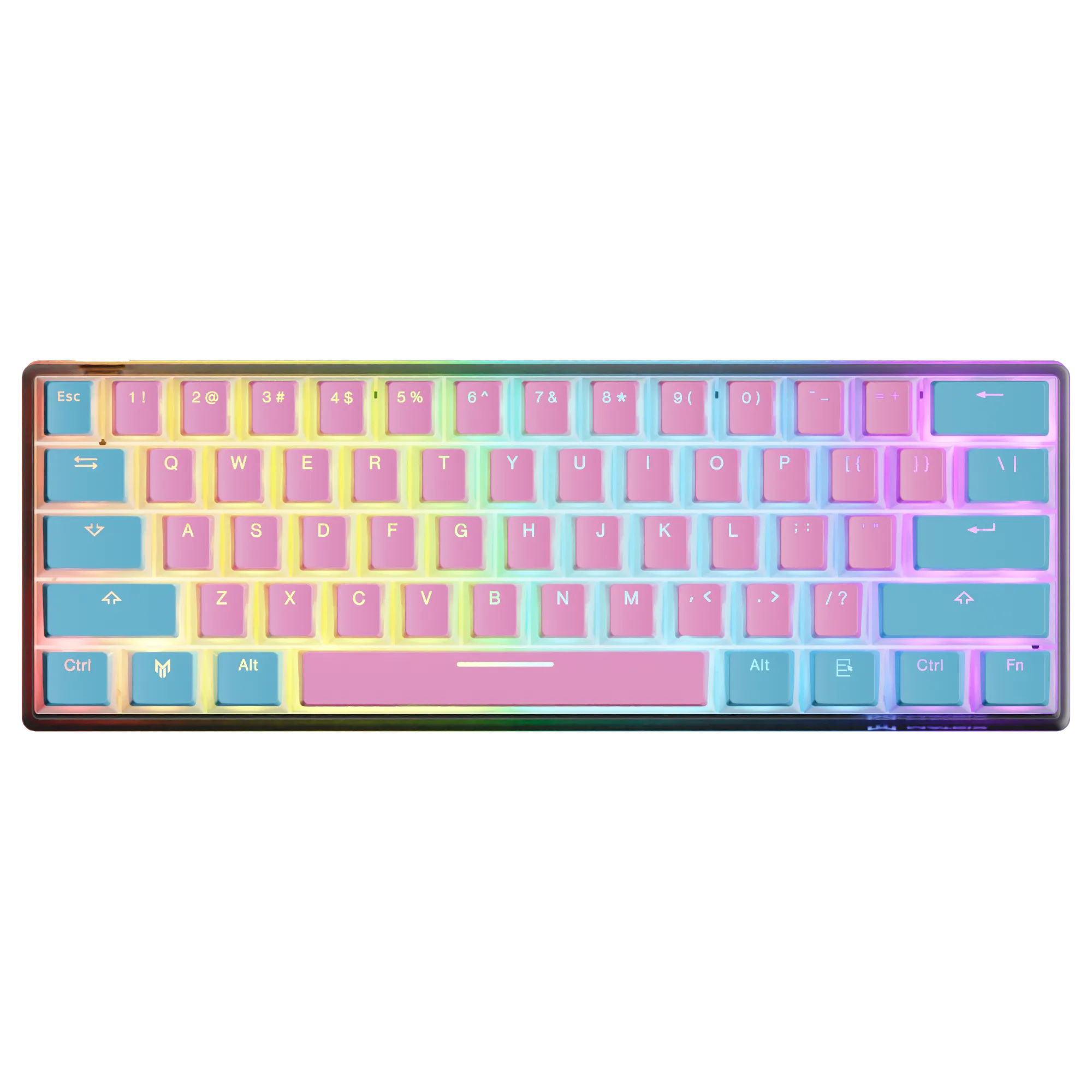 Clix Cotton Candy 60ES Transparent Mechanical Keyboard - Pink