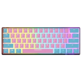 Clix Cotton Candy 60ES Transparent Mechanical Keyboard - Pink