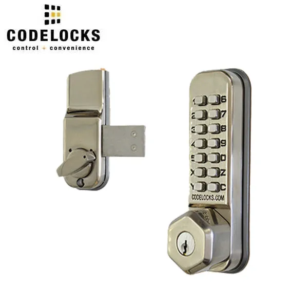 CodeLocks - CL200 - Mechanical Lock - Light Duty - Dual Backset Deadlatch 2 3/4" - 2 3/8" - Surface Deadbolt - Key Override - Optional Finish - Fire Rated - Grade 2