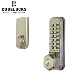 CodeLocks - CL210 - Mechanical Lock - Light Duty - Dual Backset Deadlatch 2 3/4" - 2 3/8" - Mortise Tubular Deadbolt - Key Override - Stainless Steel - Fire Rated - Optional Marine Grade Finish - Grade 2