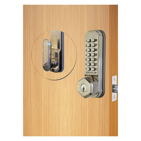 CodeLocks - CL250 - Mechanical Lock - Light Duty - Dual Backset Deadlatch 2 3/4" - 2 3/8" - Mortise Tubular Latchbolt - Key Override - Fire Rated - Grade 2