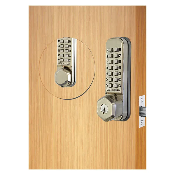 CodeLocks - CL290 - Mechanical Lock - Light Duty - Dual Backset Deadlatch 2 3/8" - 2 3/4" Mortise Tubular Latchbolt - Double Sided - Key Override - Optional Finish - Fire Rated - Grade 2