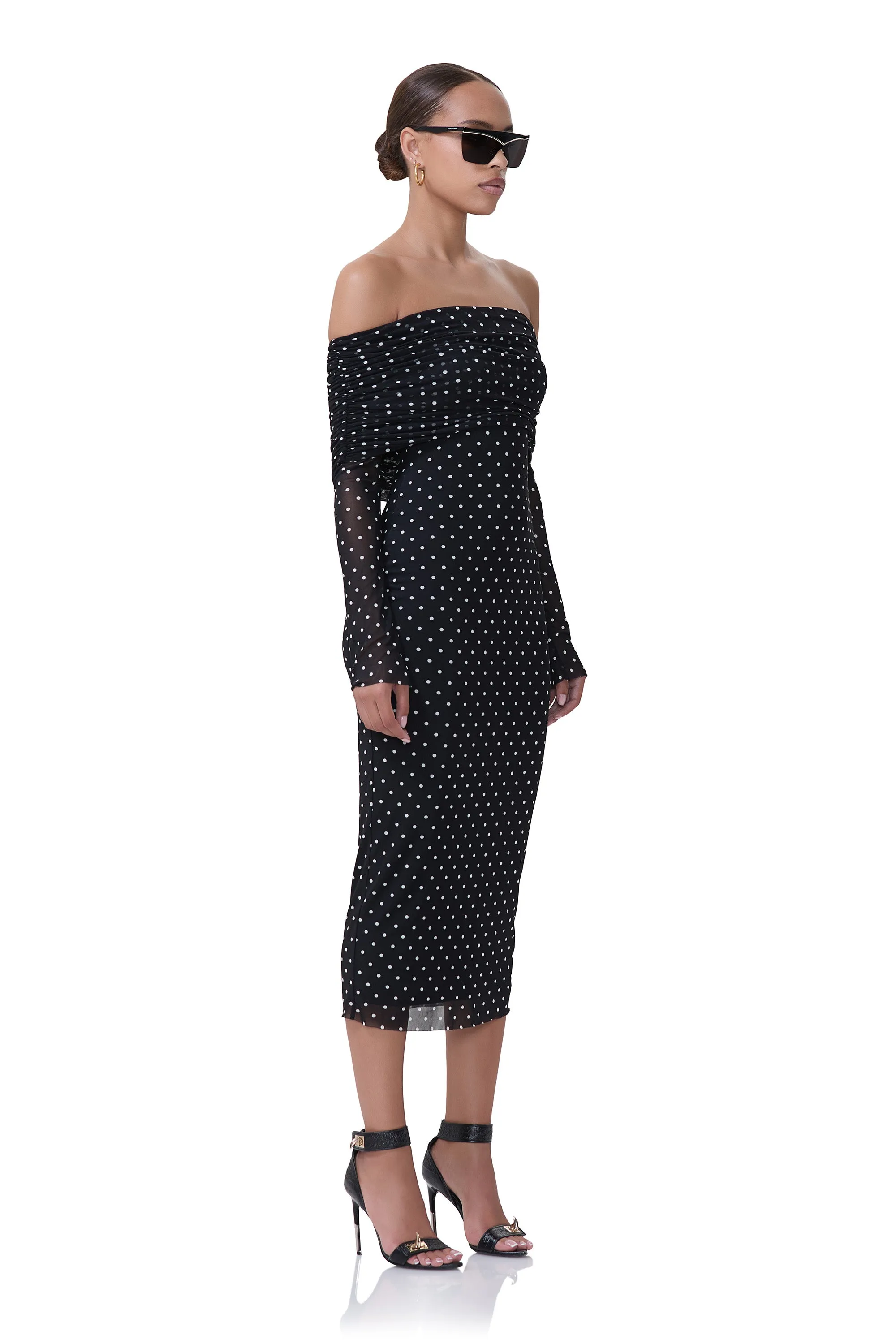 Cornelia Midi Dress - Noir Dot