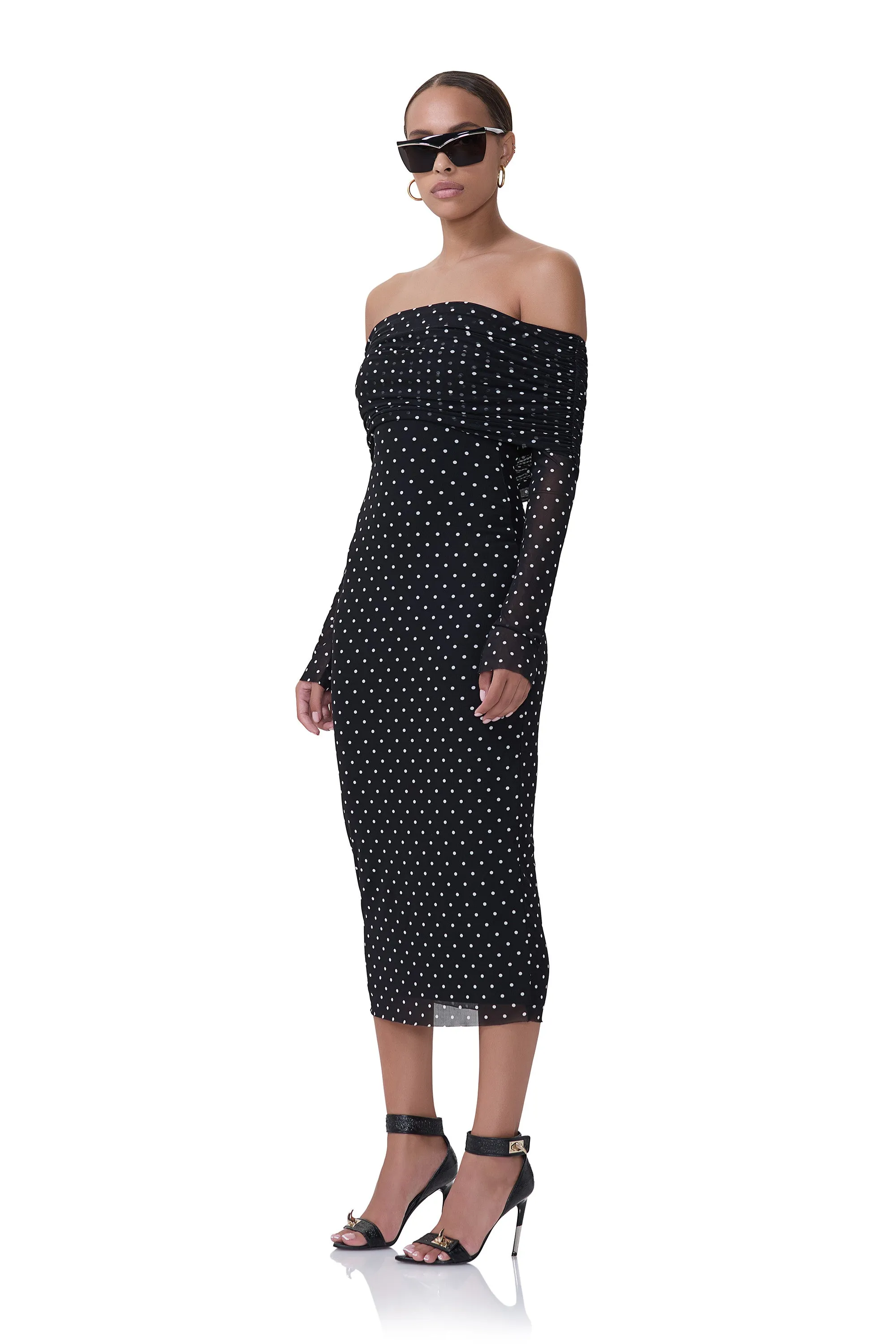 Cornelia Midi Dress - Noir Dot