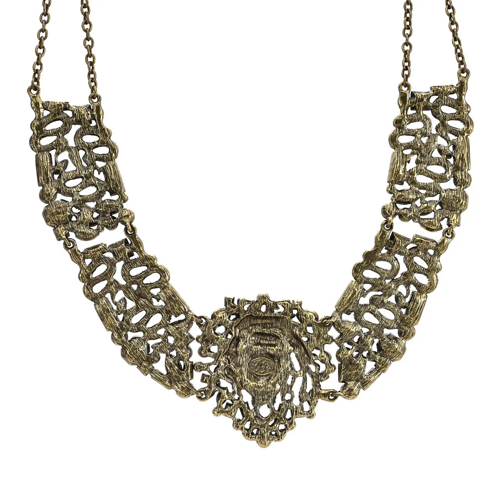 Couture Vampire Medusa Serpent Necklace (Brass Ox)