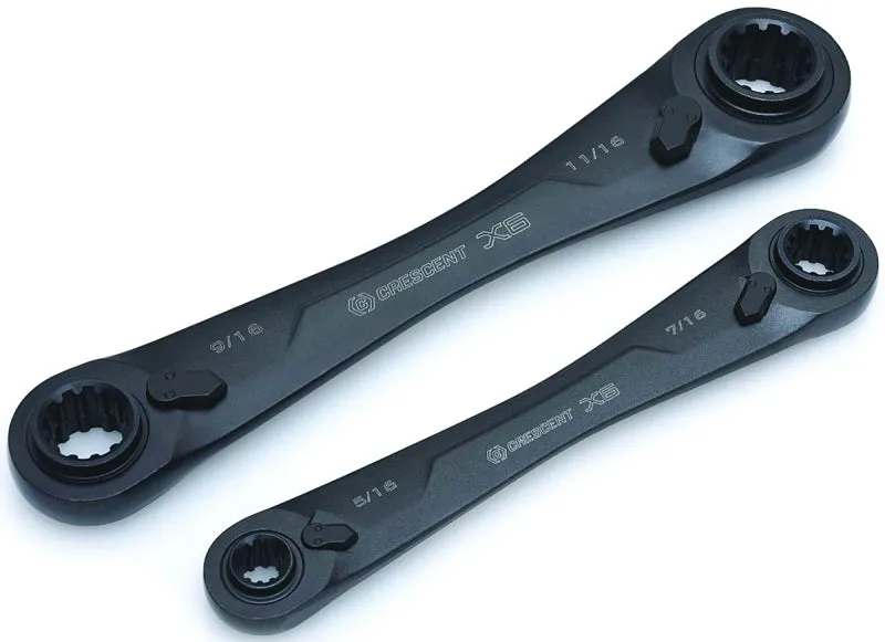 Crescent CX6DBS2 Wrench Set, 2-Piece, Black, Specifications: SAE Measurement :CD: QUANTITY: 1