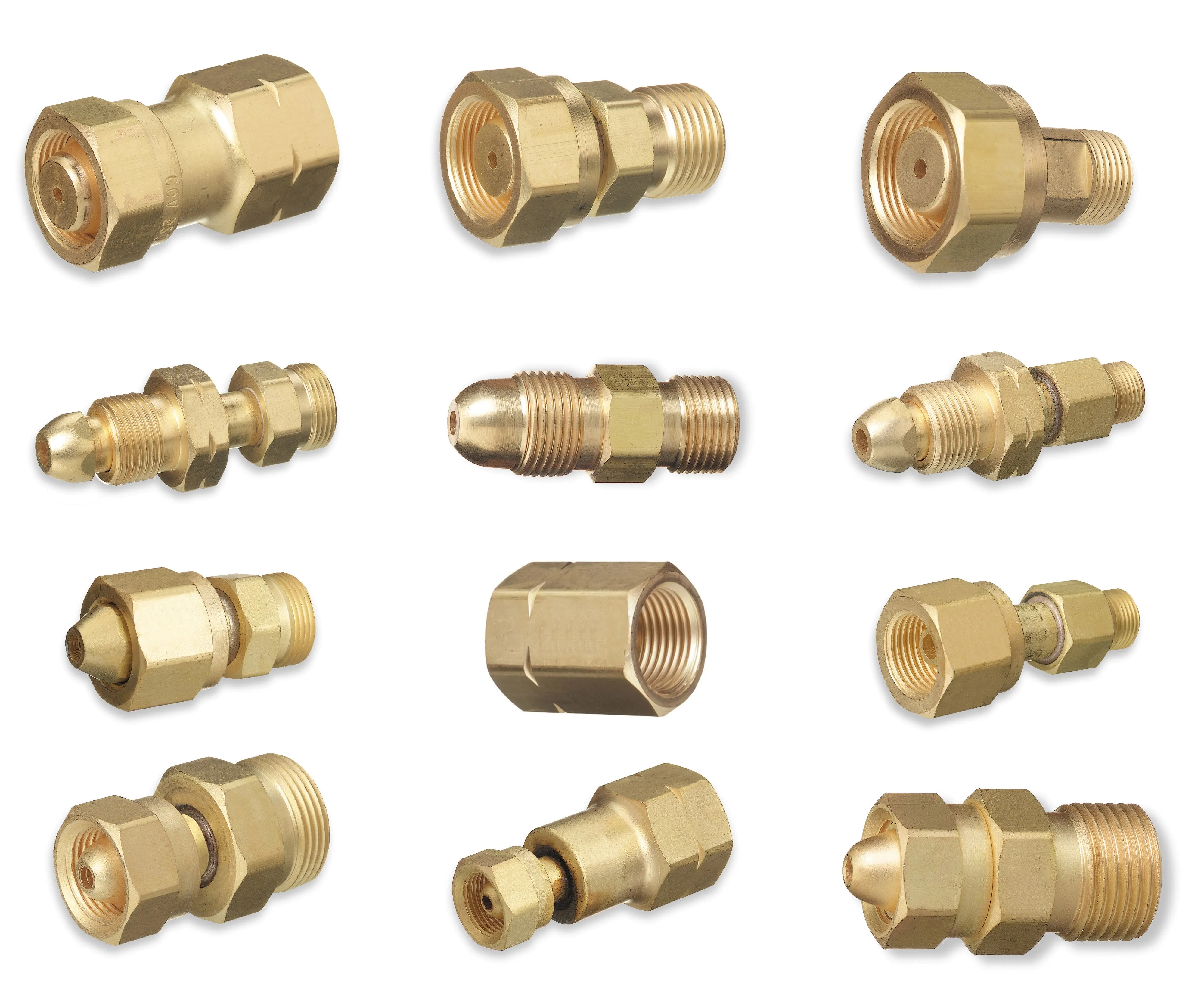 Cylinder to Regulator Acetylene Adaptors. CGA-200, CGA-300, CGA-510 and CGA-520