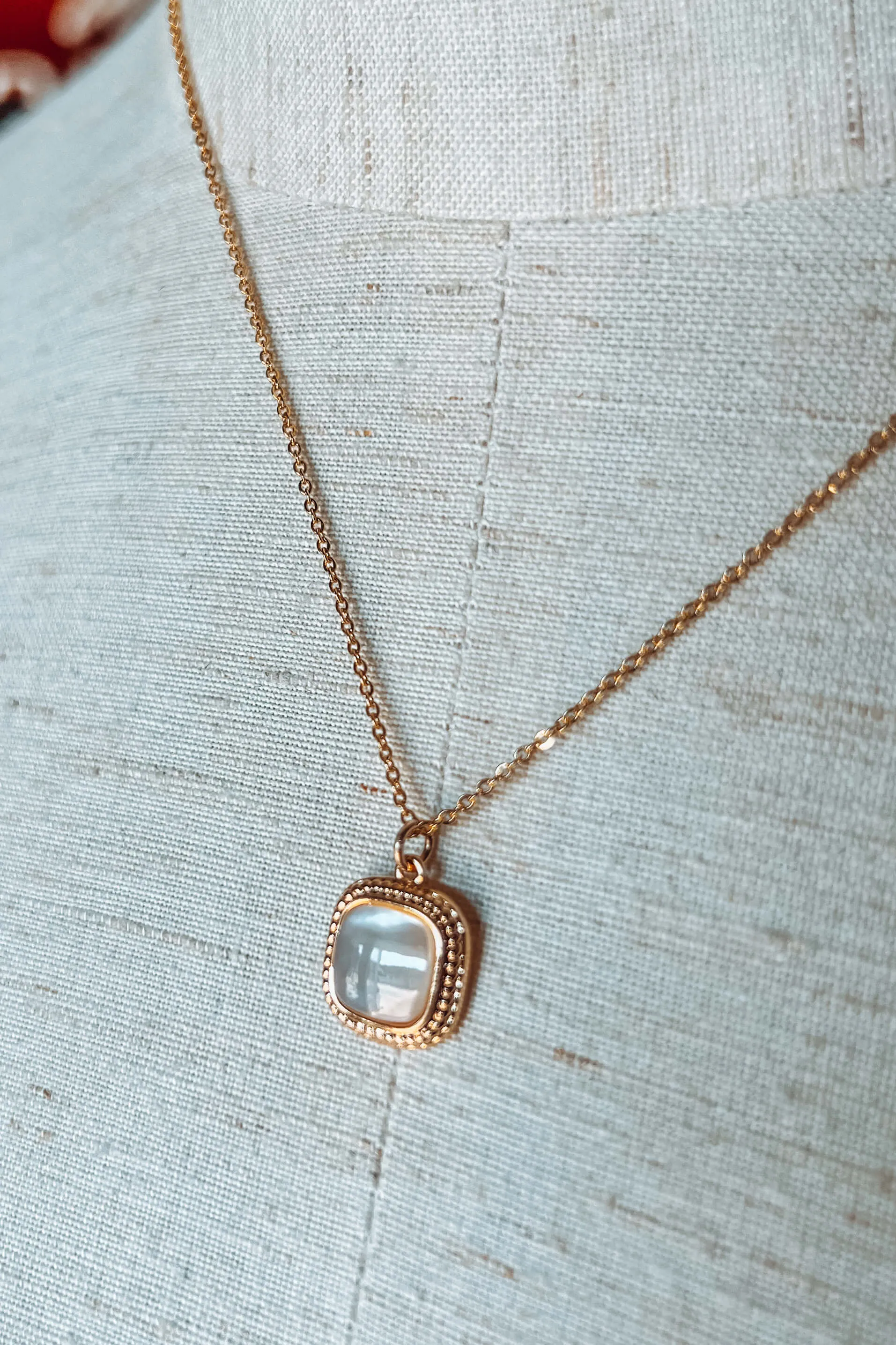 Dainty Mother of Pearl Pendant Gold Filled Necklace