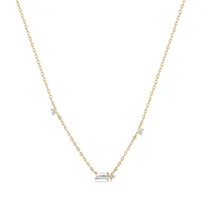 Danica | Baguette White Sapphire Station Necklace