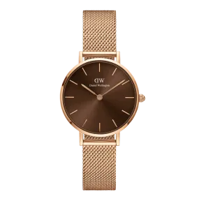 Daniel Wellington Ladies Rose Gold Petite Amber Watch DW00100477