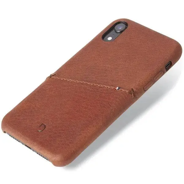 Decoded Apple iPhone XR Leather Card Back Case - Oak Brown