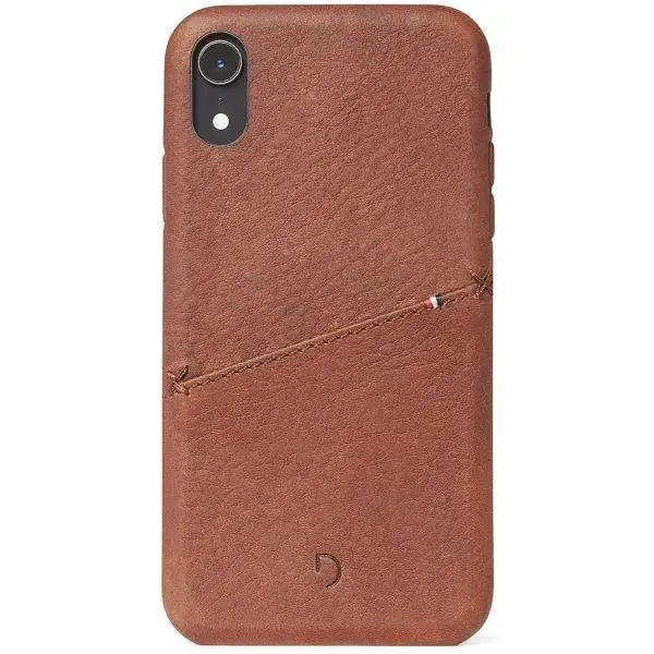 Decoded Apple iPhone XR Leather Card Back Case - Oak Brown