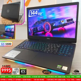 Dell G5 5500 i7-10750h Rtx 2060 144hz Rgb Gaming Laptop Offers (Open Box)