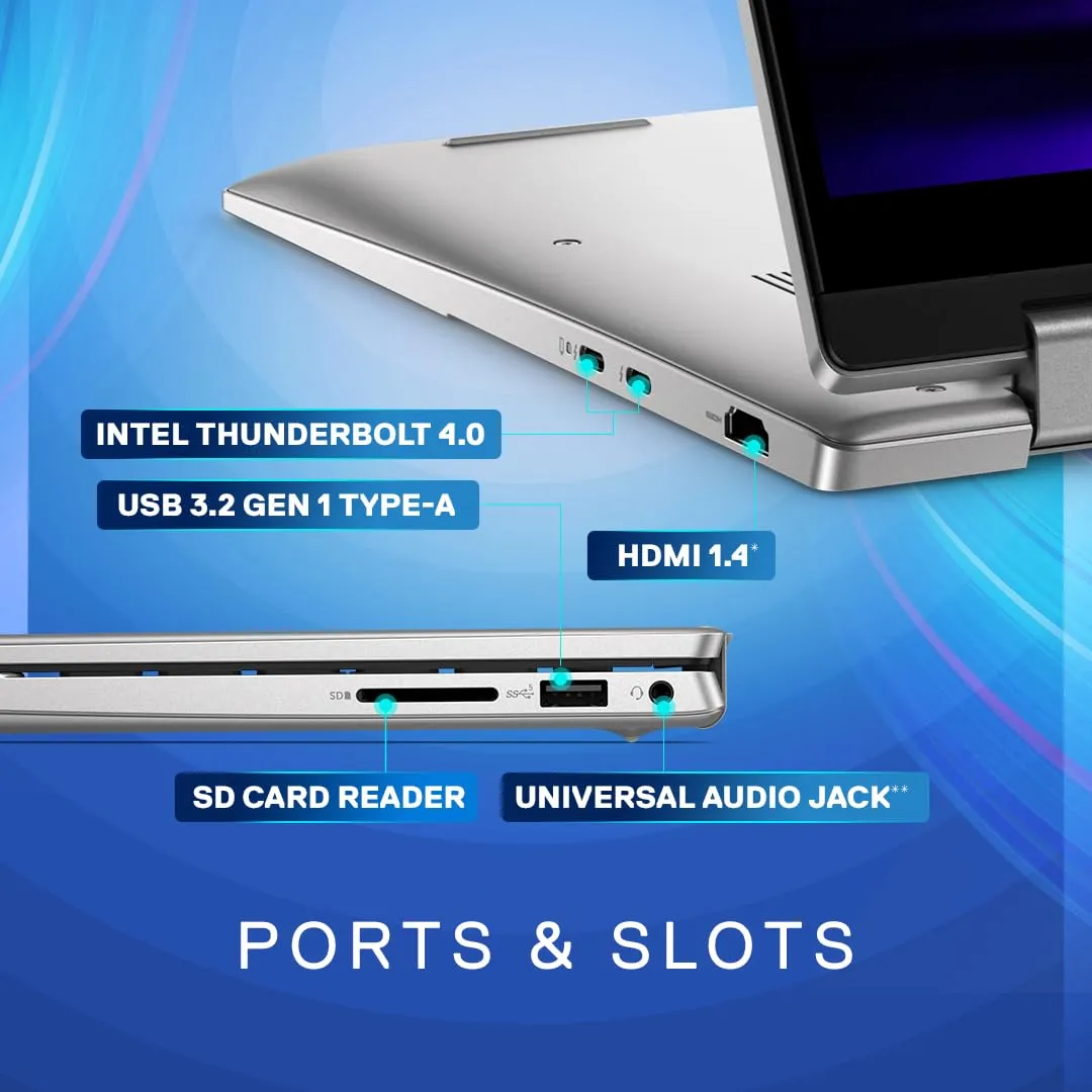 Dell Inspiron 7430 2in1 Touch 13th Gen Laptop, Intel Core i3-1315U Processor, 8GB, 256Gb SSD, 14.0" (35.56cm) FHD  Display, Windows 11   MSO'21, Backlit KB   Finger Print, Silver,Thin & Light- 1.58kg