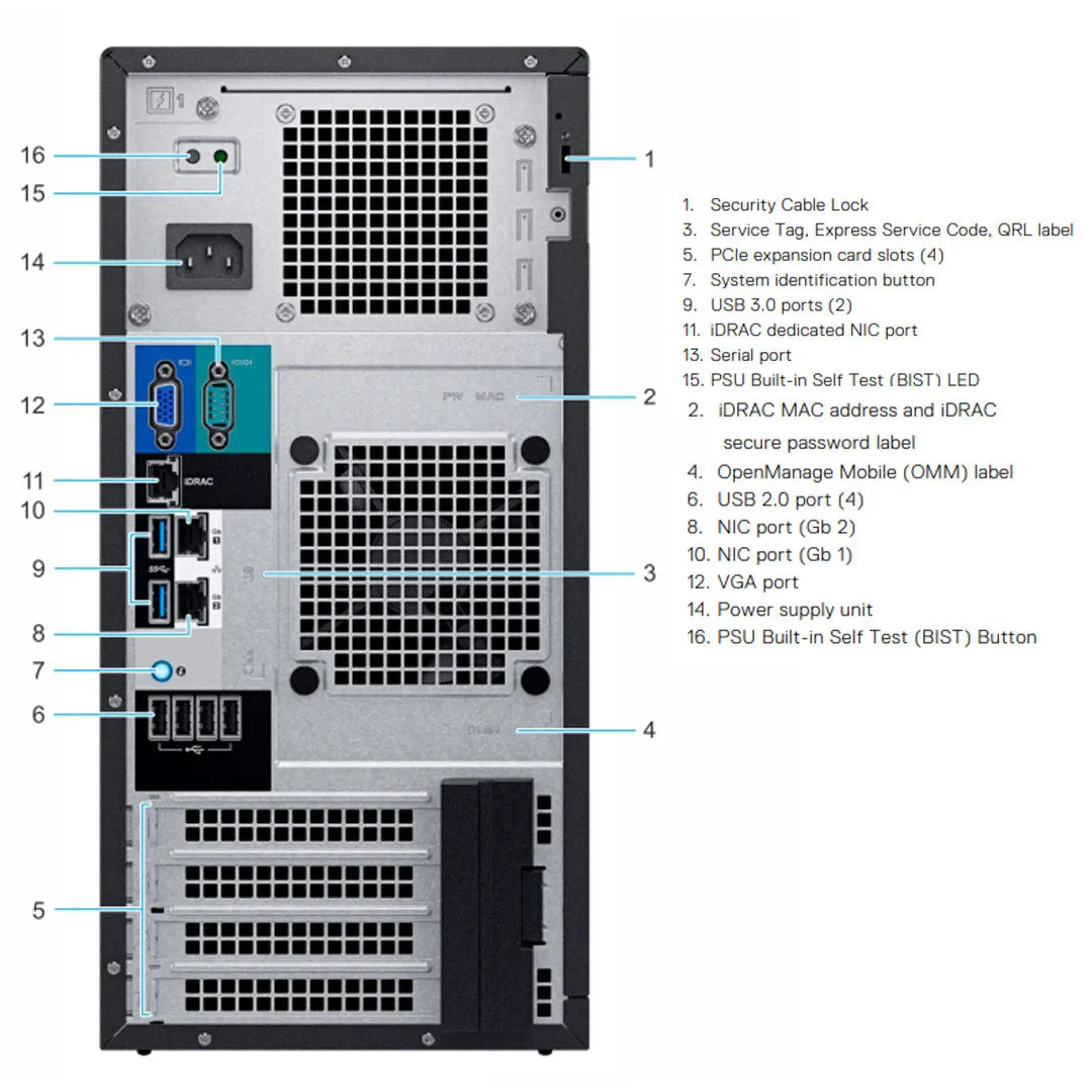 Dell PowerEdge T140 Tower Server Chassis (4x3.5")