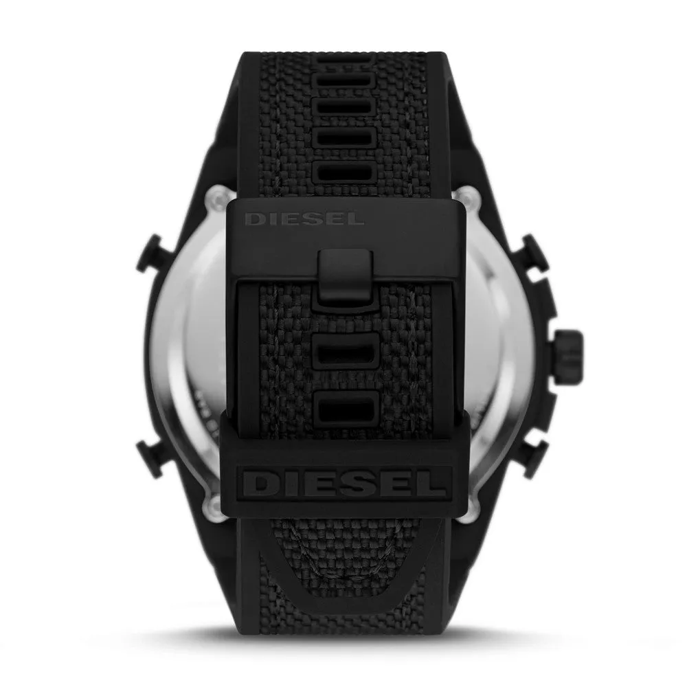 Diesel Mega Chief Analog-Digital Black Nylon and Silicone Watch DZ4548