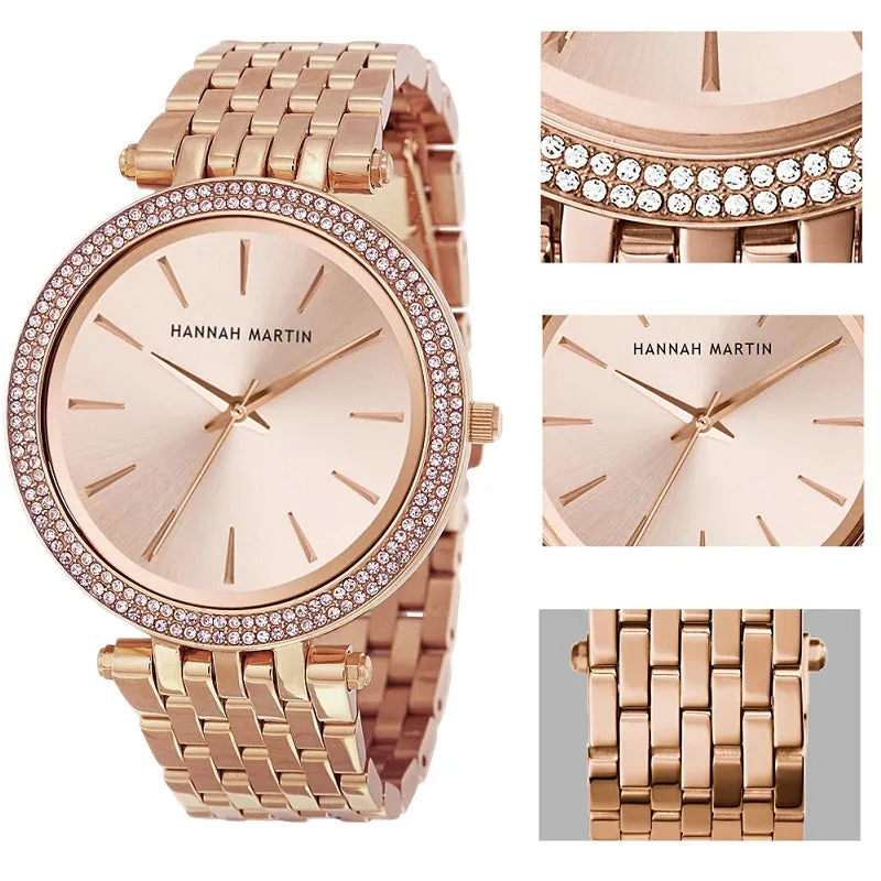 Double Row Rhinestone Frame Women's Watch