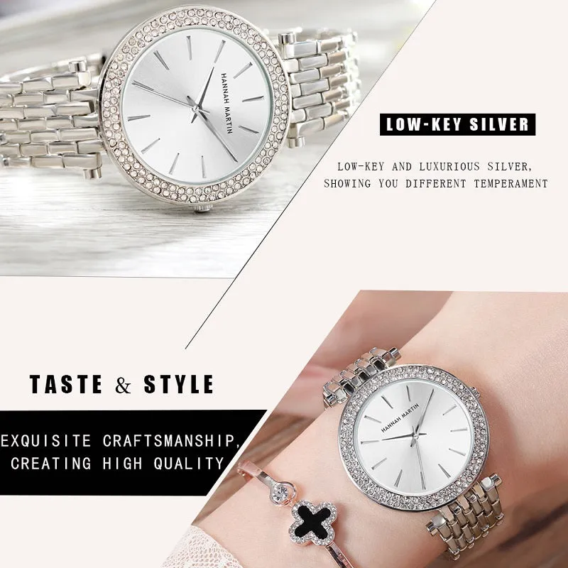 Double Row Rhinestone Frame Women's Watch