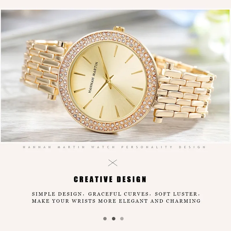 Double Row Rhinestone Frame Women's Watch