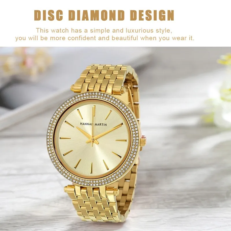 Double Row Rhinestone Frame Women's Watch