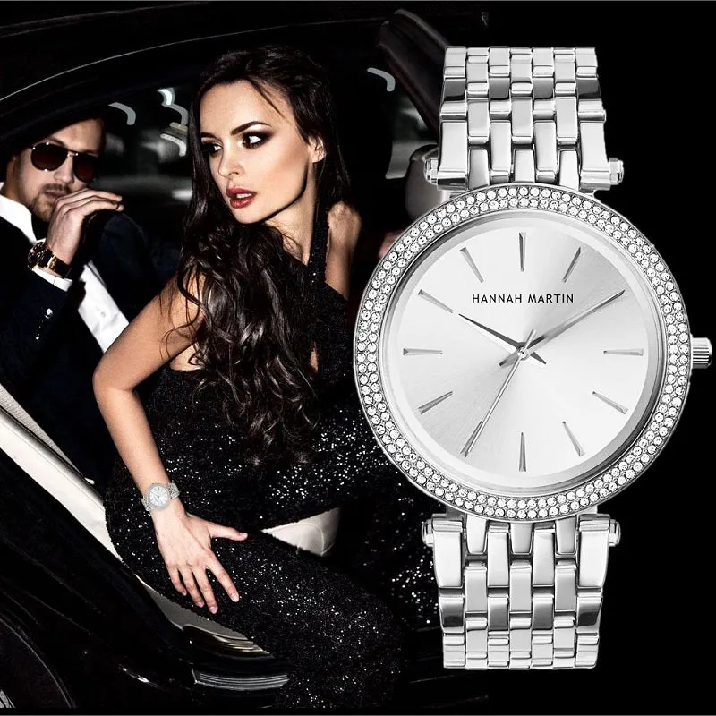 Double Row Rhinestone Frame Women's Watch