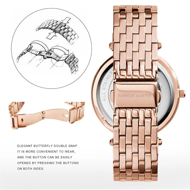 Double Row Rhinestone Frame Women's Watch