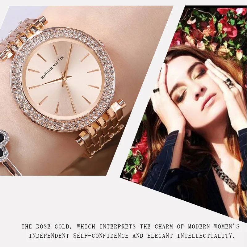 Double Row Rhinestone Frame Women's Watch