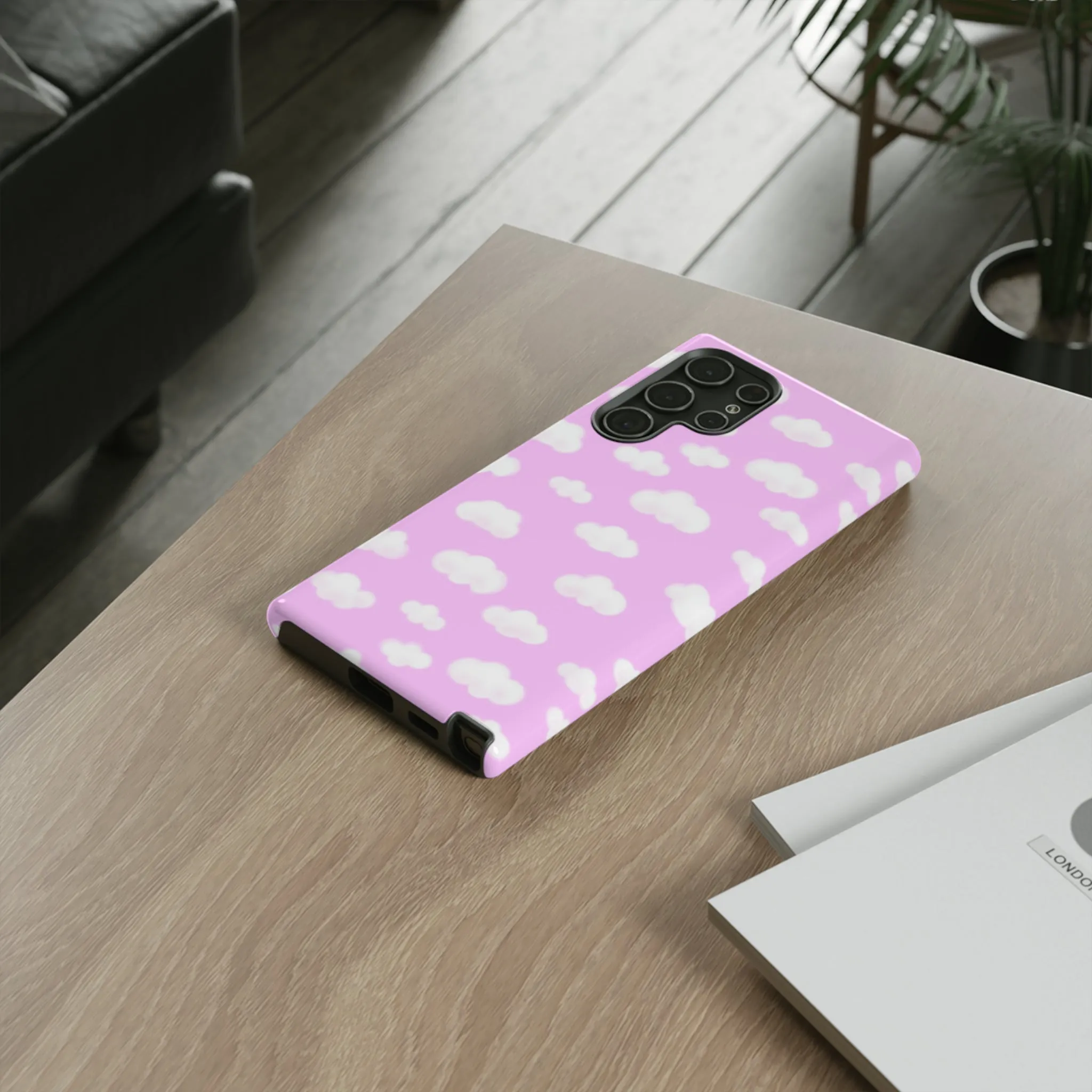 Dreamy Clouds Tough Phone Case (Taffy Pink)