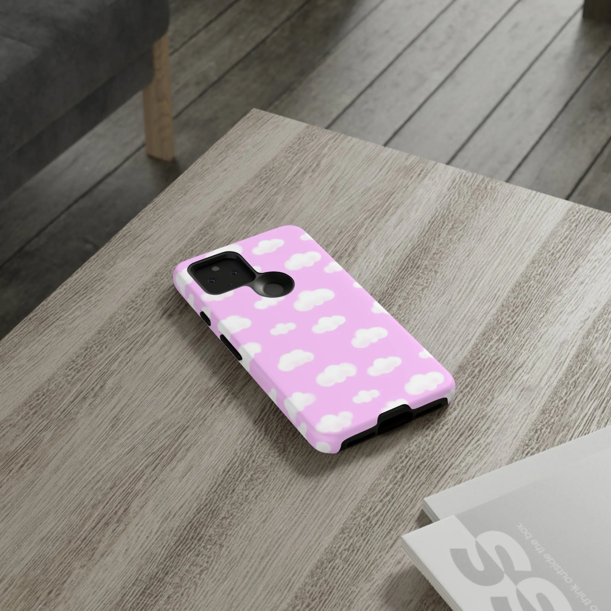 Dreamy Clouds Tough Phone Case (Taffy Pink)