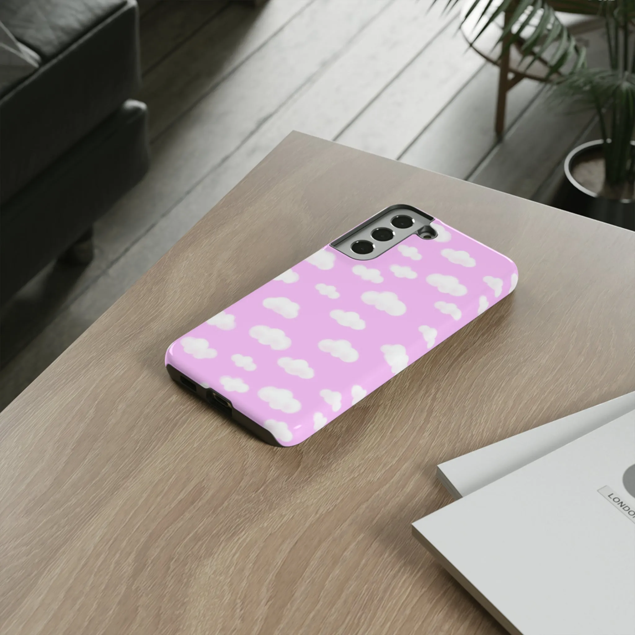 Dreamy Clouds Tough Phone Case (Taffy Pink)