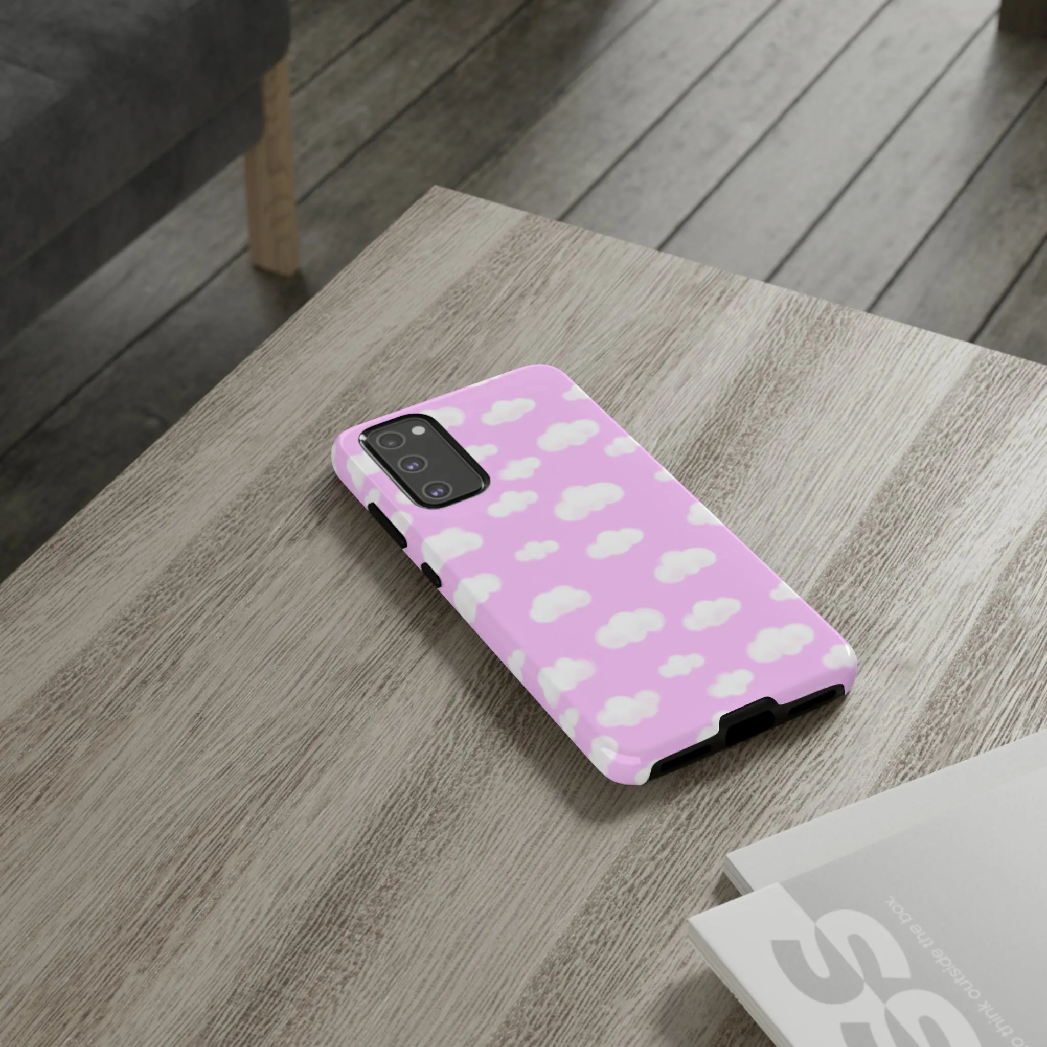 Dreamy Clouds Tough Phone Case (Taffy Pink)