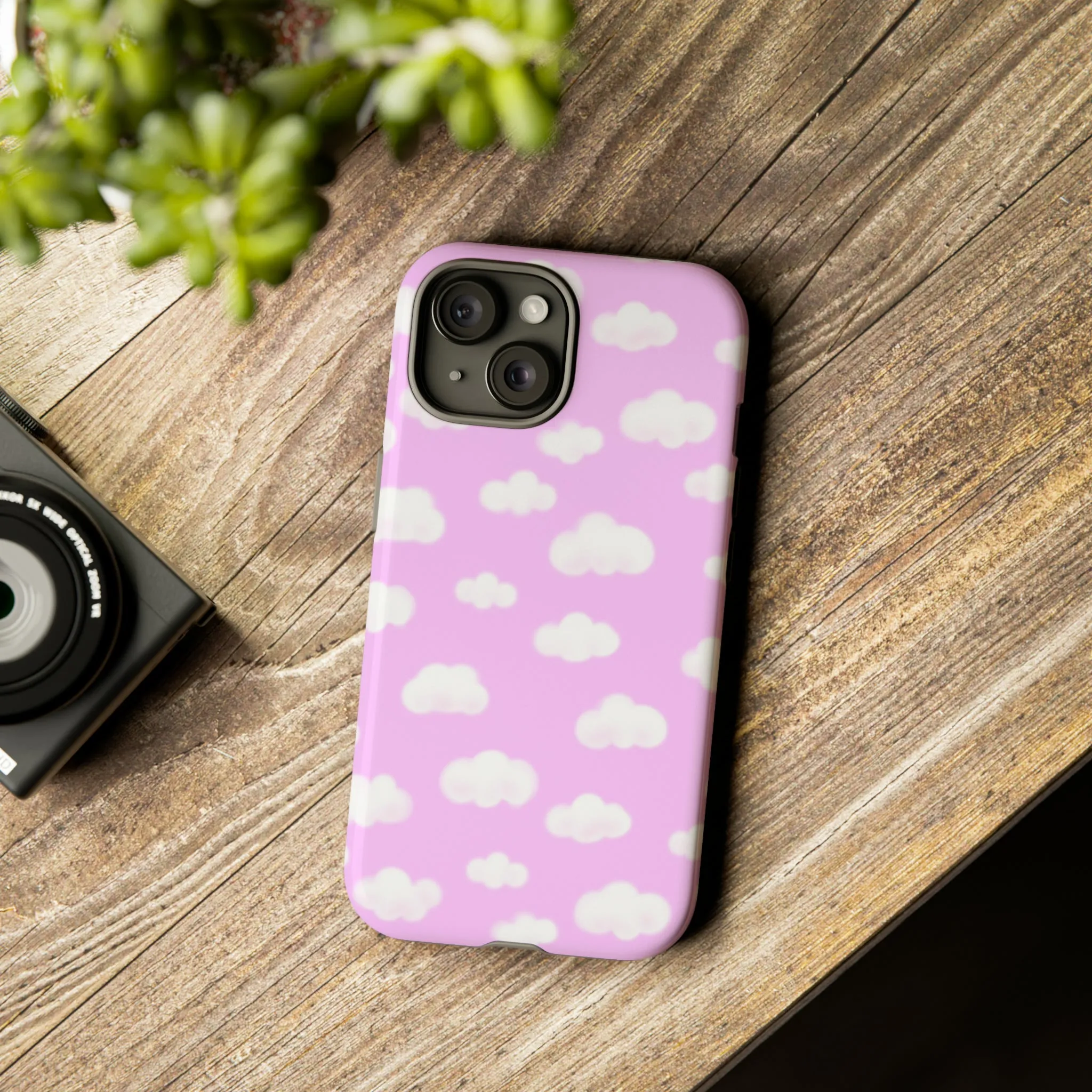 Dreamy Clouds Tough Phone Case (Taffy Pink)