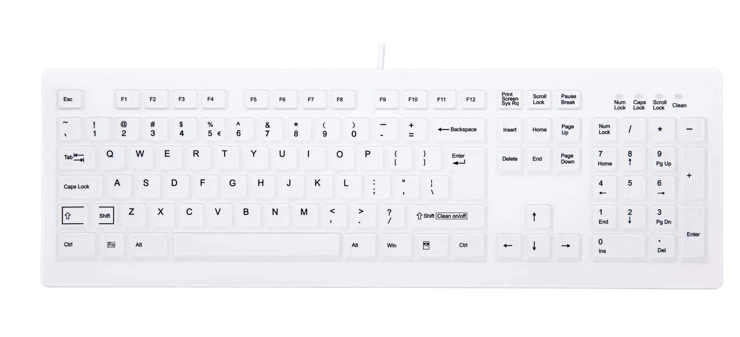 ^Dsktop Hyg Keyboard White Uk