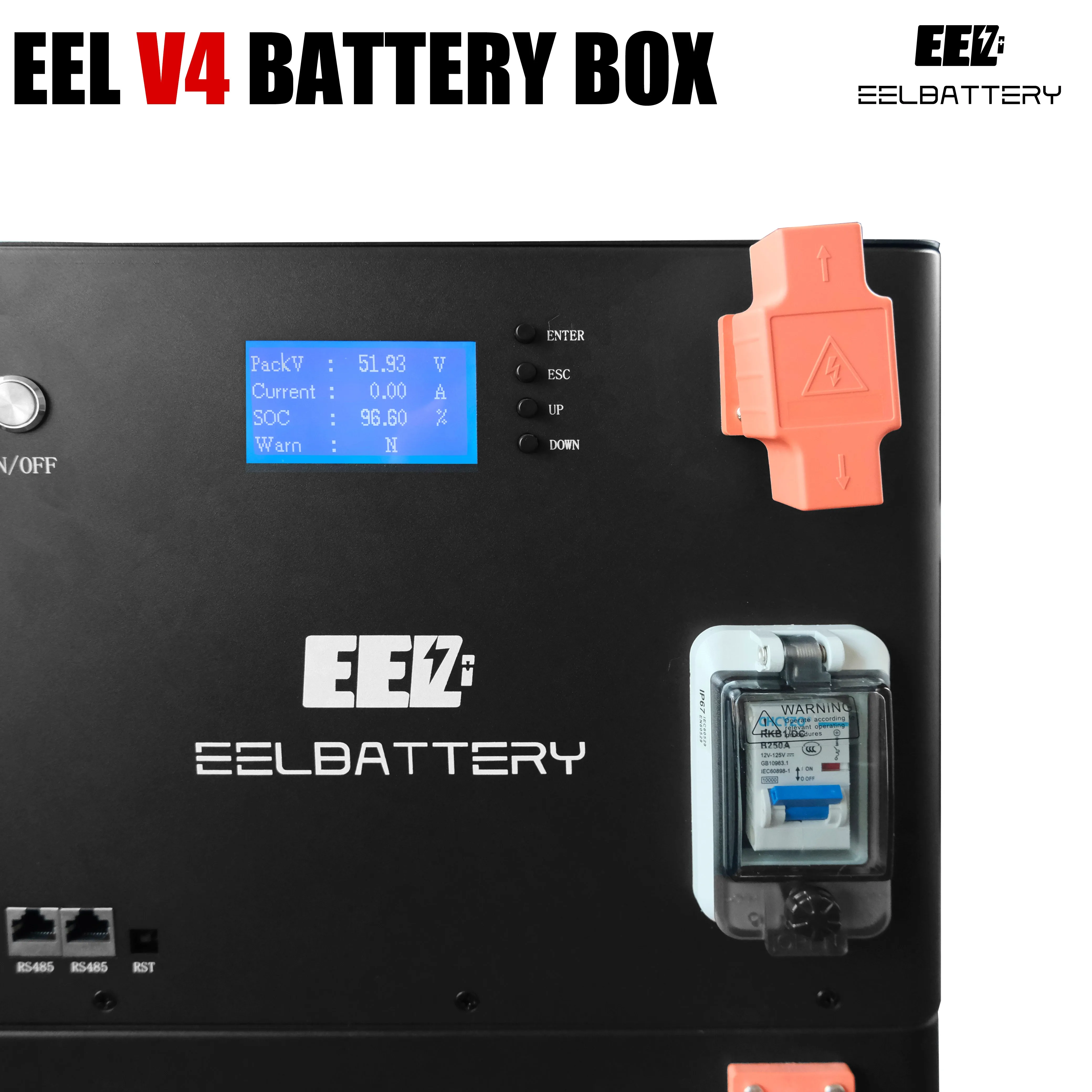 EEL 48V DIY Box V4 Server Rack Battery Kits with Bluetooth BMS Energy Storage Stackable Type