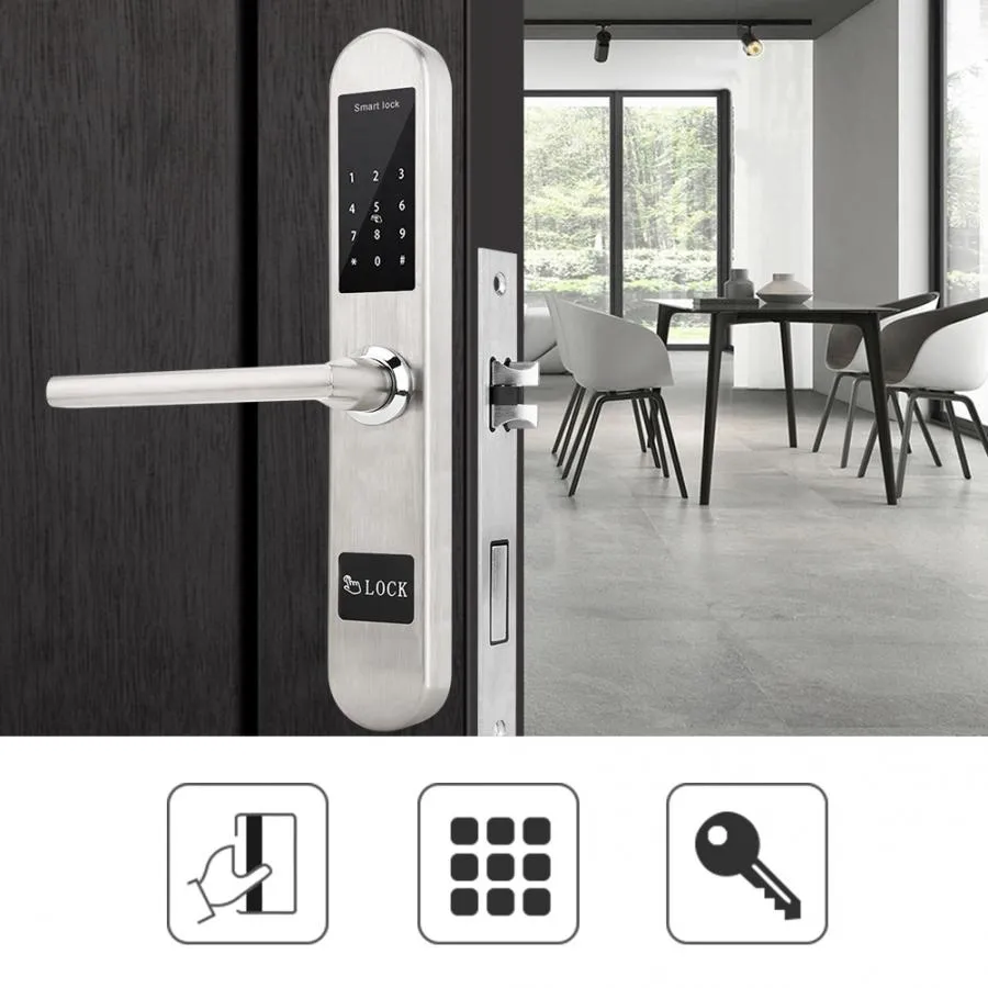 Electronic Intelligent Lock Touch Screen Keypad Digital Password IC Card Unlock Door Lock smart lock