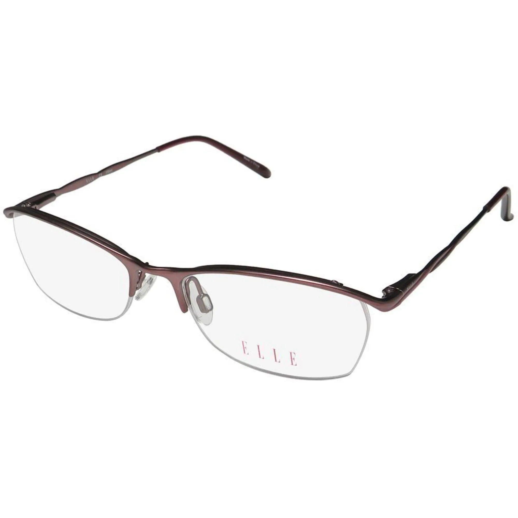 Elle Women's Eyeglasses - Wine Half Rim Frame Adjustable Nose Pad | ELLE 13353 WI