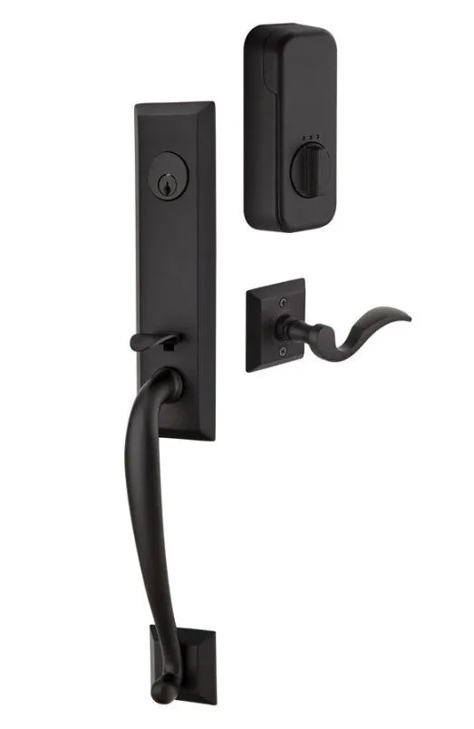 Emtek Single Cylinder Adams Handleset EMPowered Motorized Smart Lock Upgrade With Norwich Knob