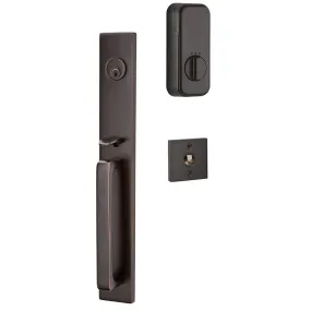 Emtek Single Cylinder Lausanne Handleset EMPowered Motorized Smart Lock Upgrade With Breslin Lever