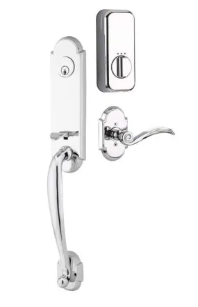 Emtek Single Cylinder Richmond Handleset EMPowered Motorized Smart Lock Upgrade With Select L-Square Tribeca Lever