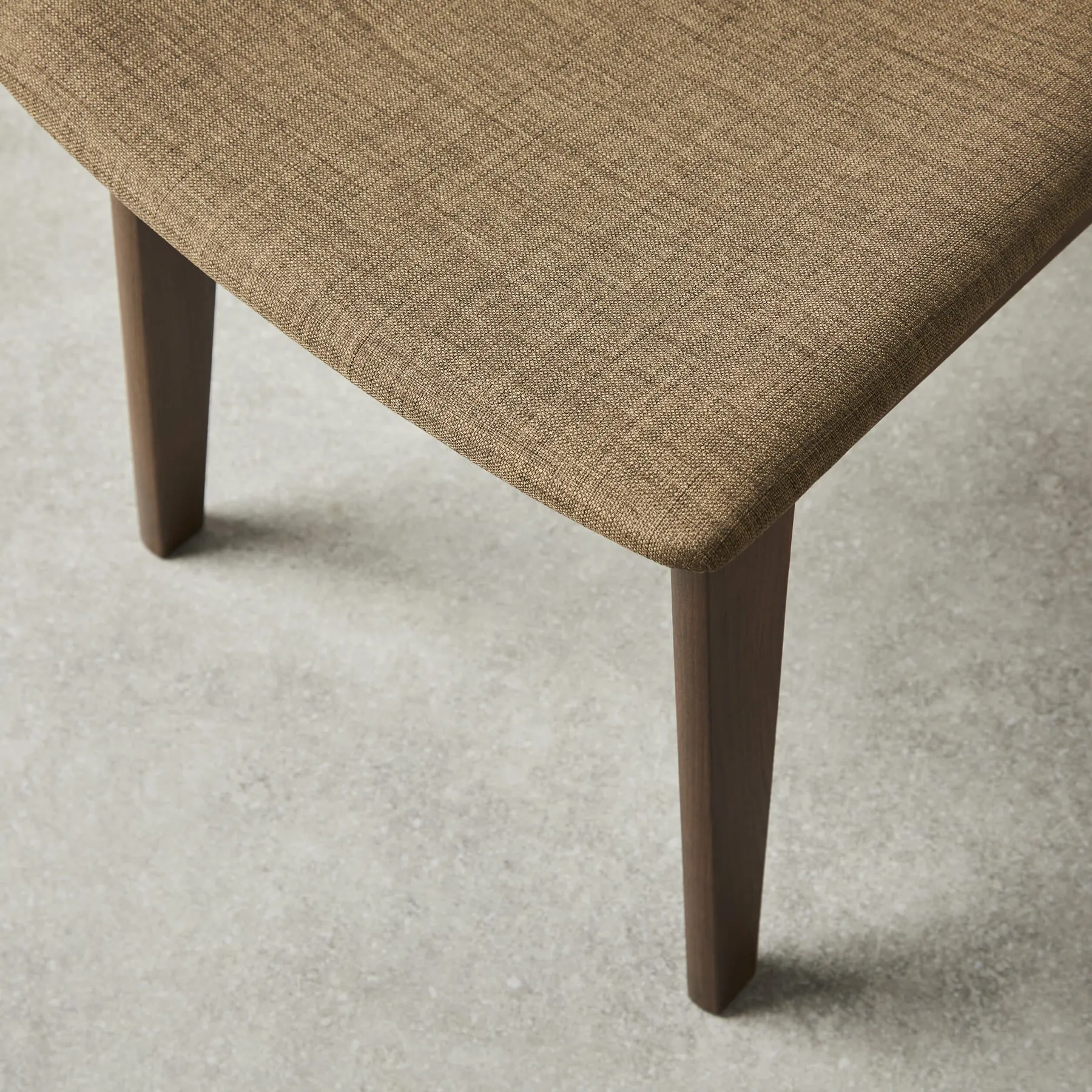 Fabric Upholstered Dining Chair with Walnut Wood Finish