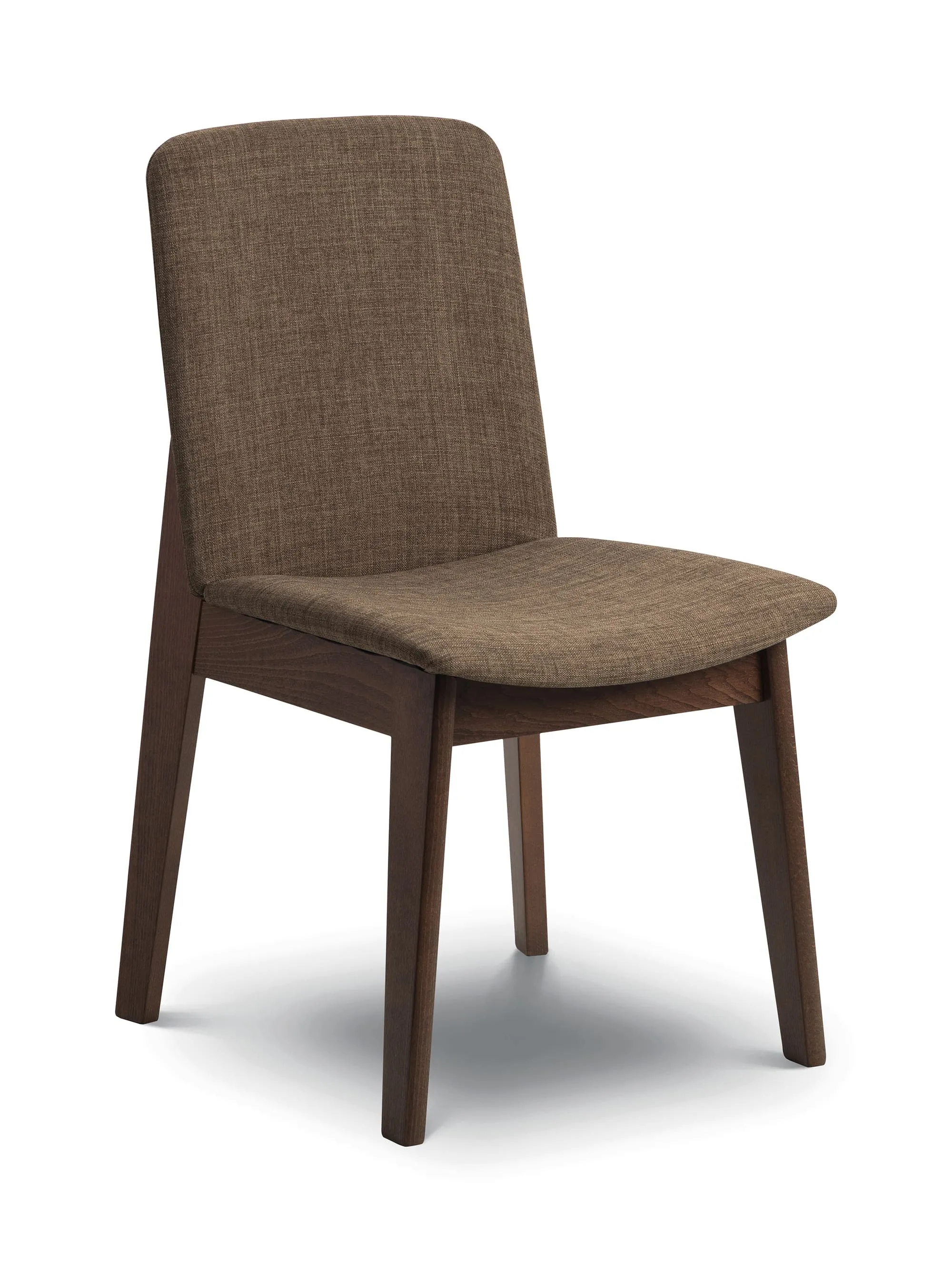 Fabric Upholstered Dining Chair with Walnut Wood Finish