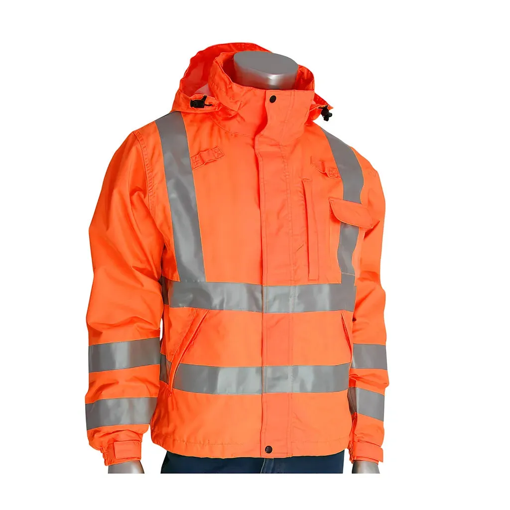 Falcon 353-2000-OR/2X ANSI Type R Class 3 Heavy Duty Waterproof Breathable Jacket