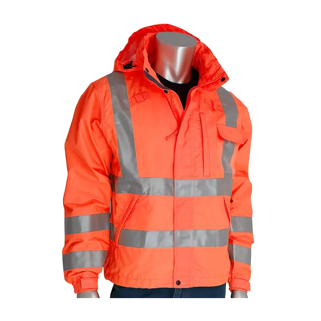 Falcon 353-2000-OR/2X ANSI Type R Class 3 Heavy Duty Waterproof Breathable Jacket