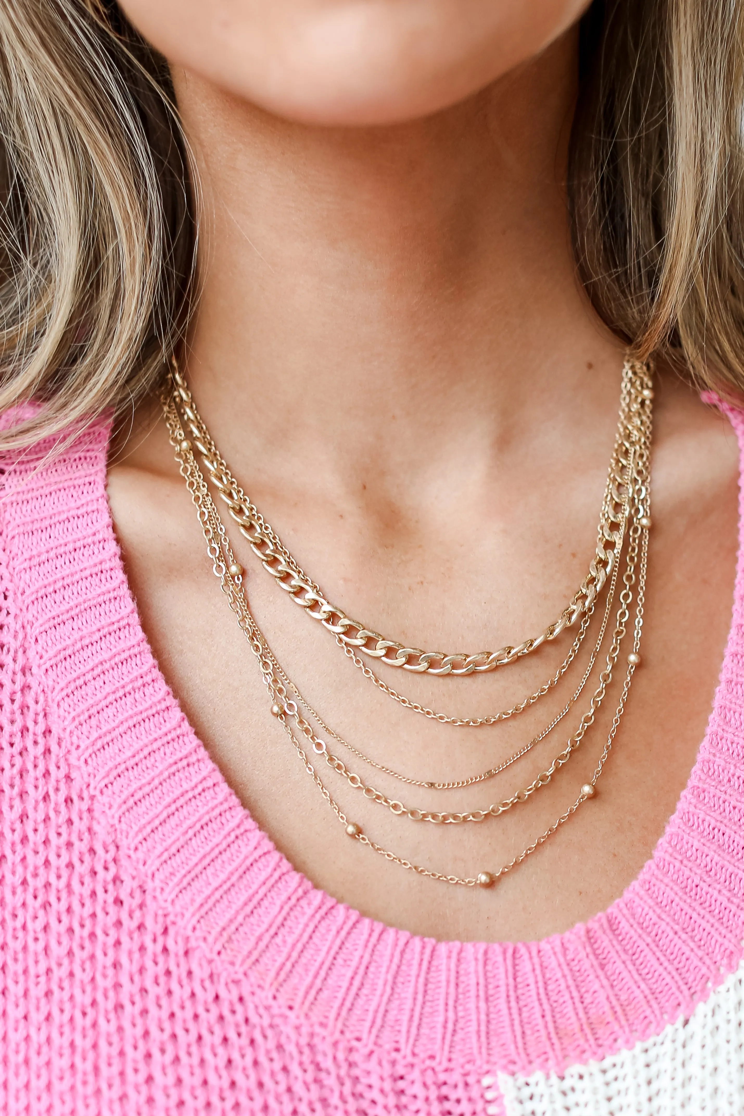 FINAL SALE - Ashley Gold Chain Layered Necklace